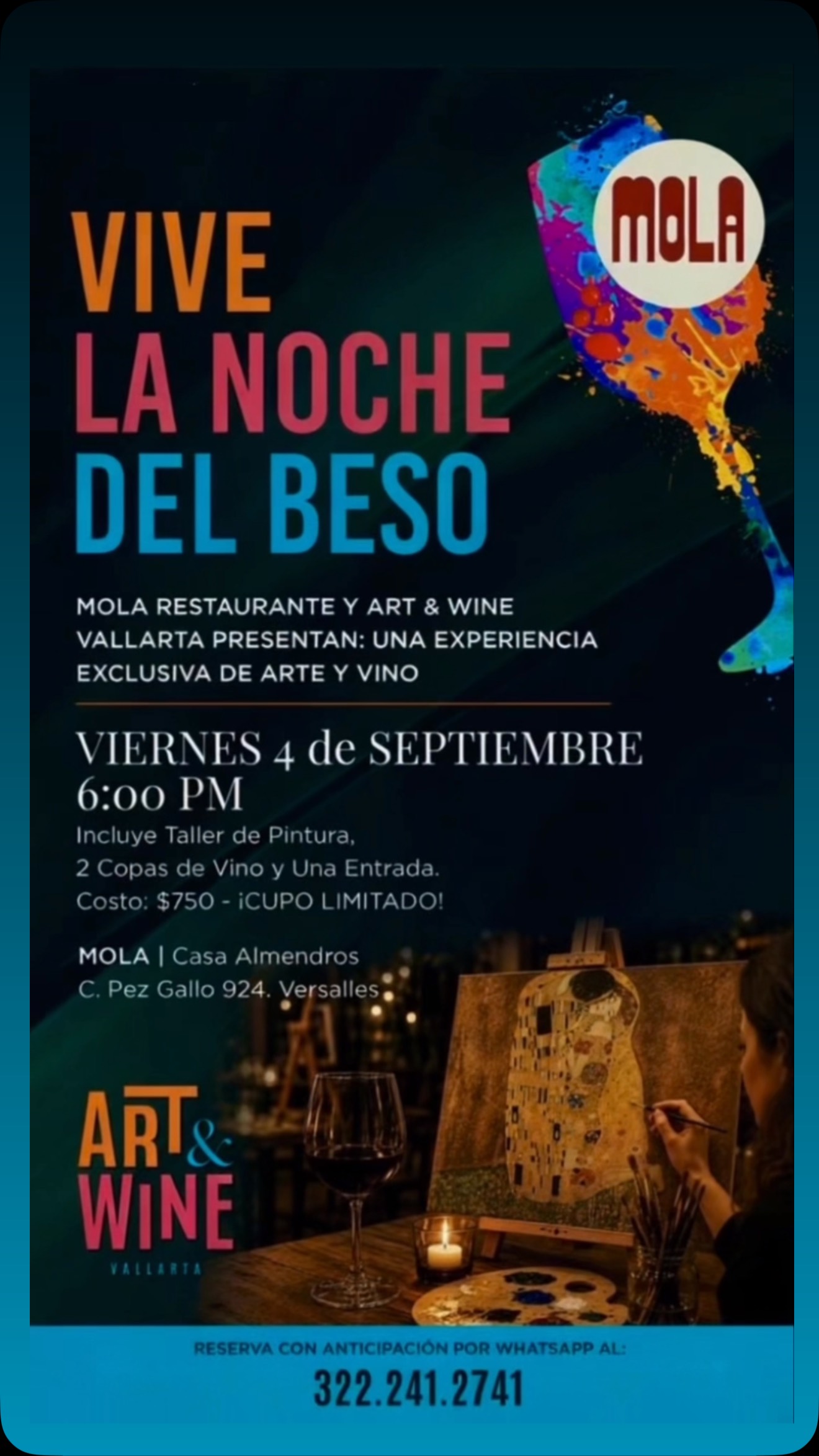Próximo evento en MOLA café ☕️ 🎨👩🏻‍🎨#ArtAndWineVallarta
#PuertoVallarta
#QuéHacerEnPuertoVallarta
#VallartaEvents
#ExperienciasÚnicas